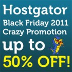 hostgator-black-friday-promotion 50 percent off on all